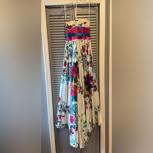 Floral Strapless Dress - Multicolor